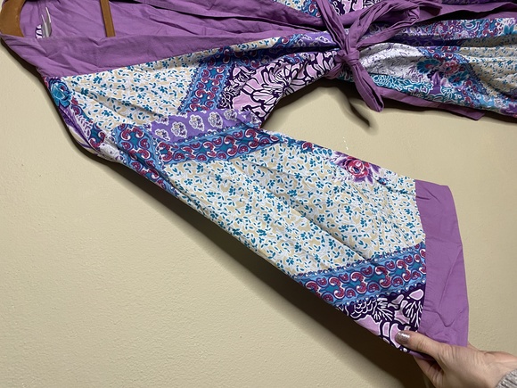 Soft Surroundings Purple Patchwork Robe - Picture 10 of 13